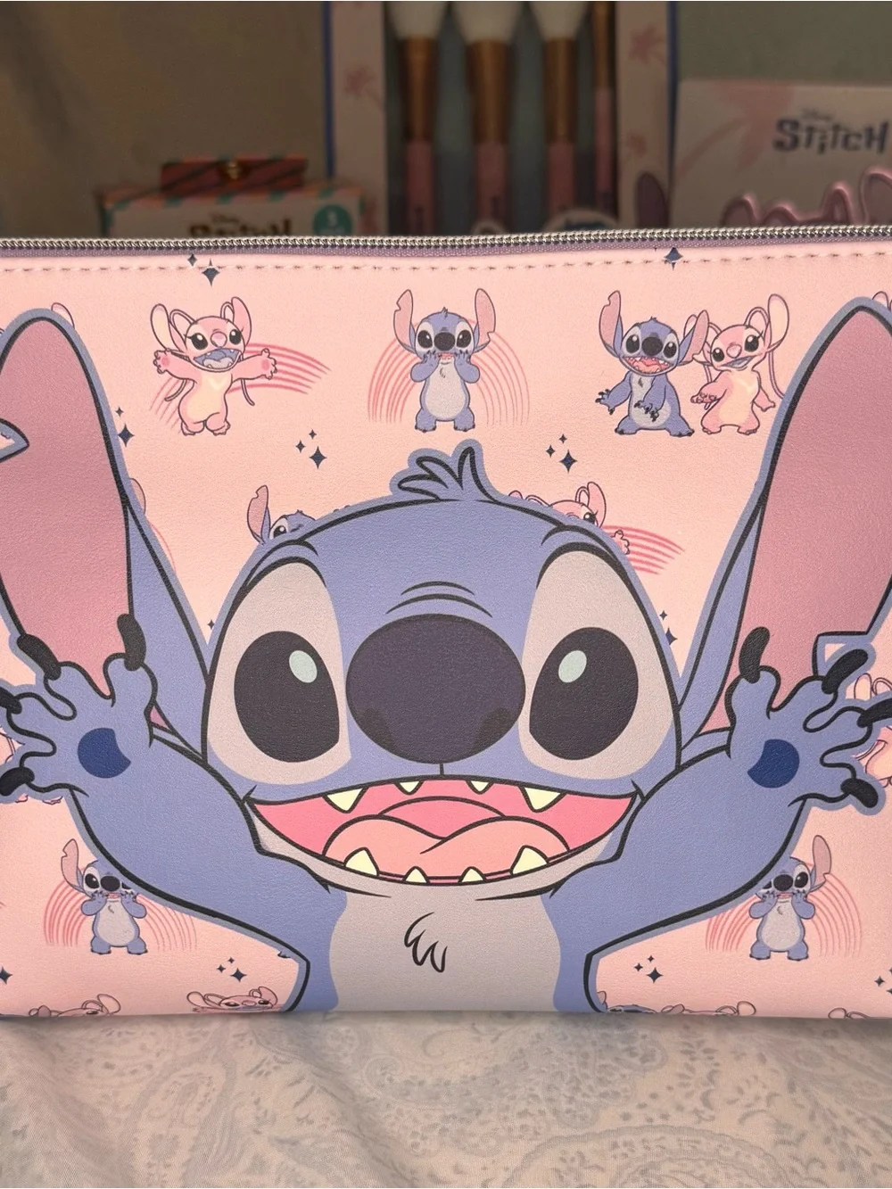 Disney Stitch and Angel Ultimate Makeup, Body Care & Cosmetic Bag Bundle